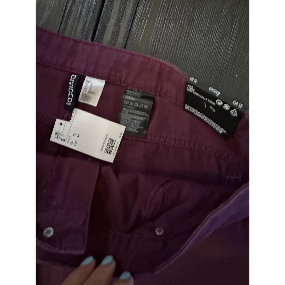 NEW Divided Womens Wide Leg Low Waist Maroon Denim The Easy Soul Pants Size‎ 12 - Picture 7 of 13